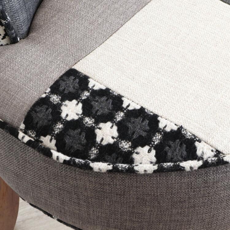 パッチワークデザインチェアー ダークグレーコンパクト パッチワーク カフェチェア 椅子 イス チェアー 書斎 ダイニングチェアー シンプル 北欧 高級感 |  | 04