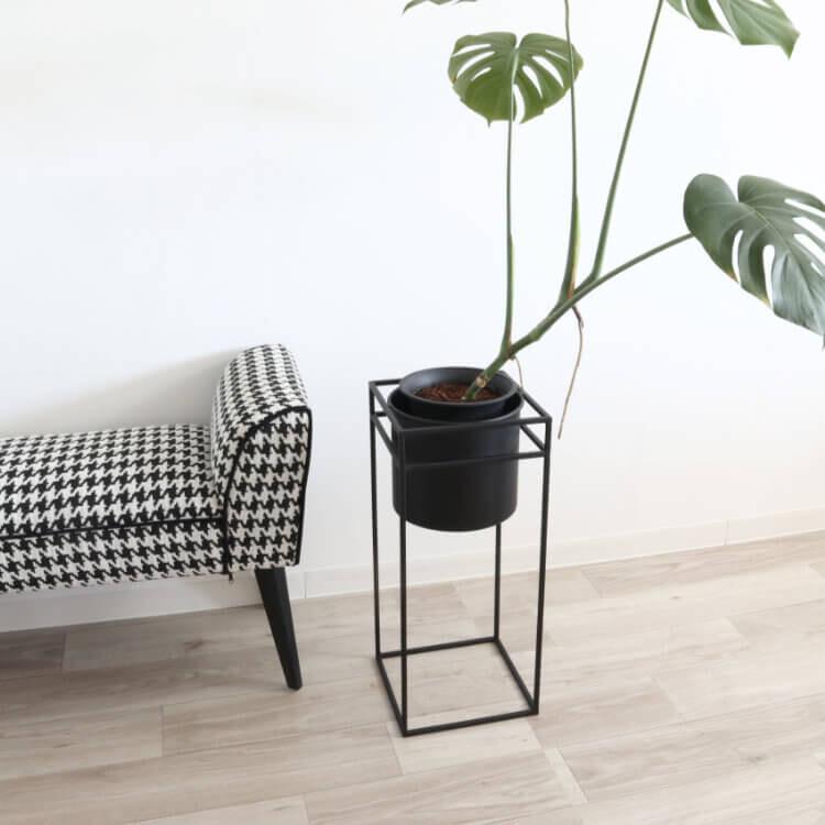 スクエアアイアンスタンドプランター 鉢カバー  スタンド型 フラワースタンド 屋外 植木鉢置き 鉢スタンド 観葉植物 エレガント |  | 06