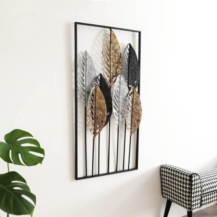 ウォールアートパネル 壁掛け 壁飾り 3カラーリーフ ウォールデコレーション アイアン インテリア おしゃれ モダン オブジェ アンティーク エレガント |  | 08
