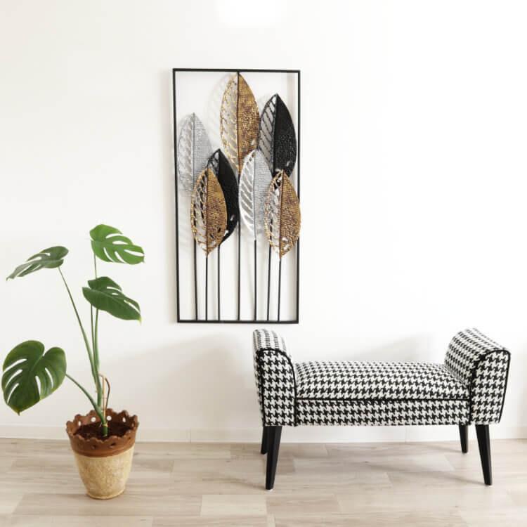 ウォールアートパネル 壁掛け 壁飾り 3カラーリーフ ウォールデコレーション アイアン インテリア おしゃれ モダン オブジェ アンティーク エレガント |  | 09