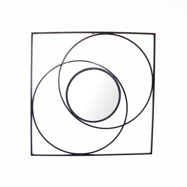 モダンテイスト アイアンウォールデコミラー 鏡 壁飾り 壁掛け 玄関 リビング アンティーク レトロ モダン | 