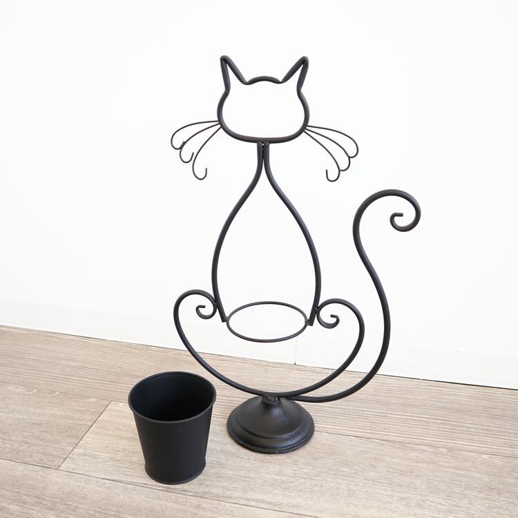 プランター 鉢カバー フラワーベース ネコ 黒 猫 ガーデニング フラワースタンド 屋外 植木鉢置き 鉢スタンド 観葉植物 エレガント |  | 06