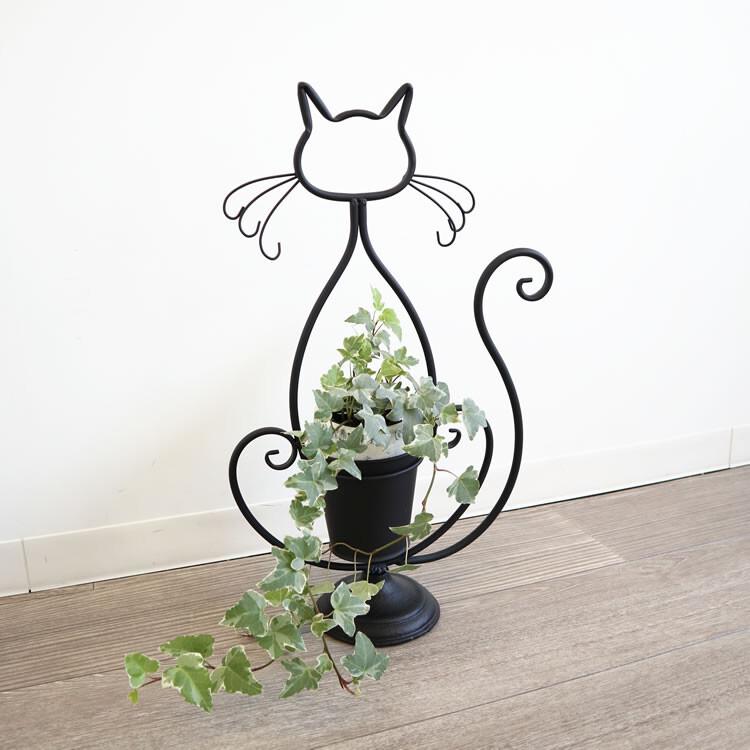 プランター 鉢カバー フラワーベース ネコ 黒 猫 ガーデニング フラワースタンド 屋外 植木鉢置き 鉢スタンド 観葉植物 エレガント |  | 07