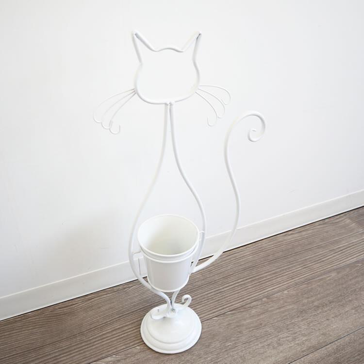 プランター 鉢カバー フラワーベース ネコ 白 ガーデニング 猫 フラワースタンド 屋外 植木鉢置き 鉢スタンド 観葉植物 エレガント |  | 01