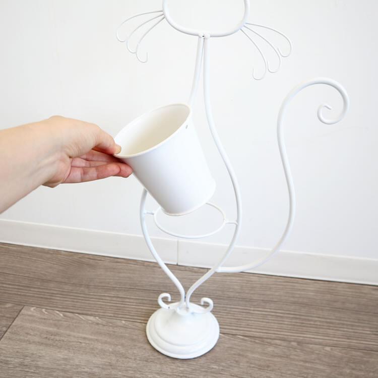 プランター 鉢カバー フラワーベース ネコ 白 ガーデニング 猫 フラワースタンド 屋外 植木鉢置き 鉢スタンド 観葉植物 エレガント |  | 05