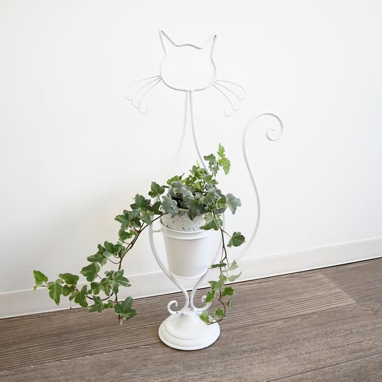 プランター 鉢カバー フラワーベース ネコ 白 ガーデニング 猫 フラワースタンド 屋外 植木鉢置き 鉢スタンド 観葉植物 エレガント |  | 08