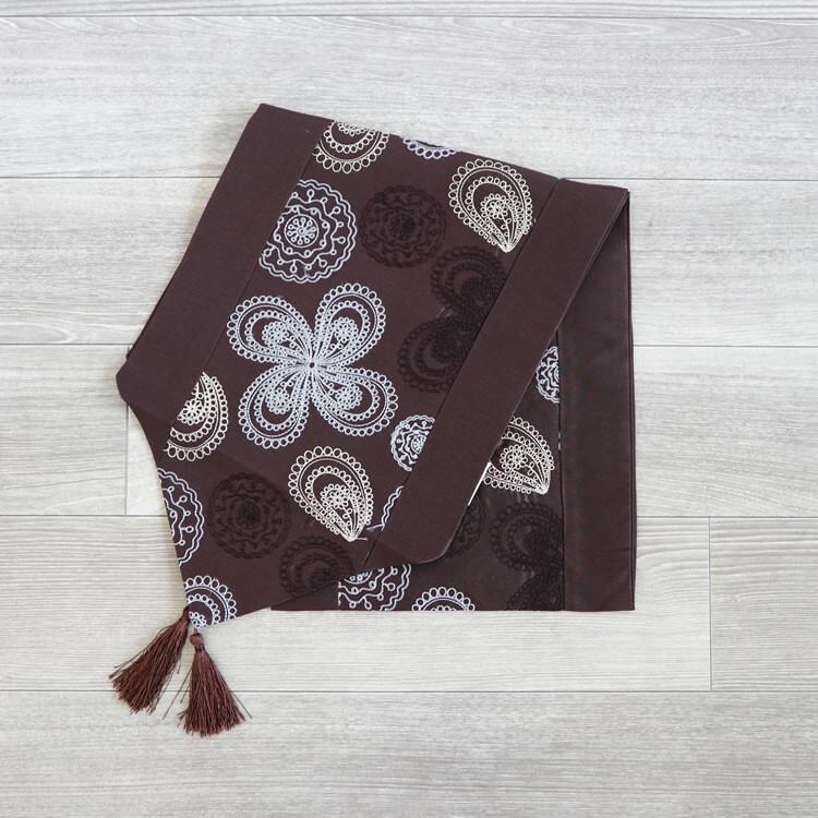裏地付き高級感あり テーブルランナー コーヒー ブラウン おしゃれ エレガント 高級感 | 