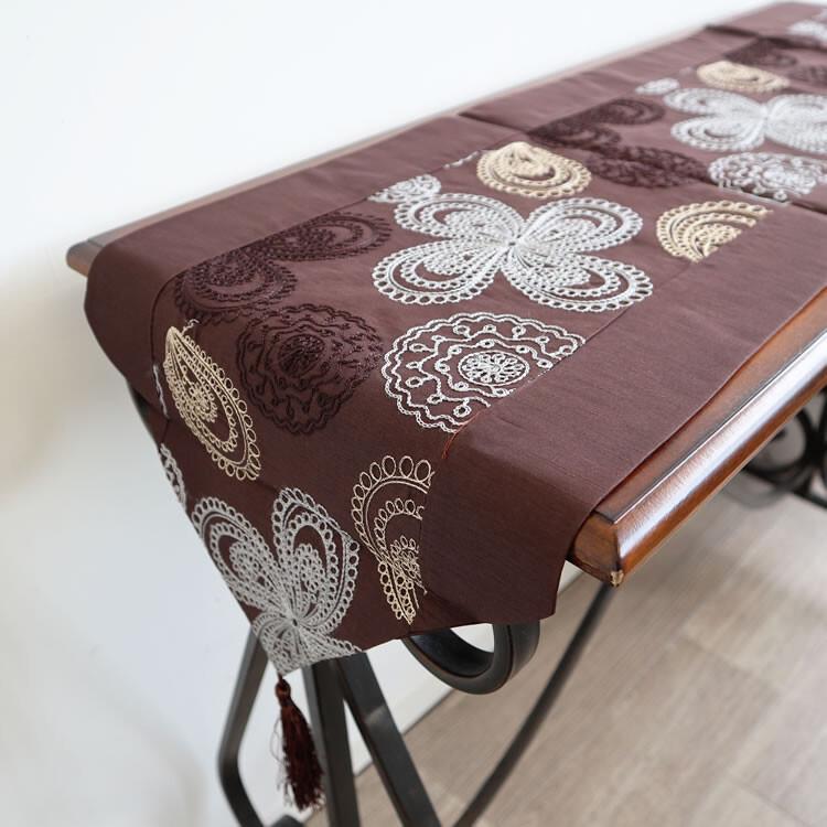 裏地付き高級感あり テーブルランナー コーヒー ブラウン おしゃれ エレガント 高級感 |  | 08