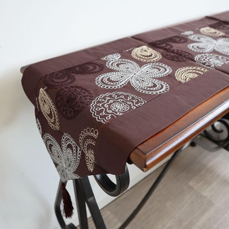 裏地付き高級感あり テーブルランナー コーヒー ブラウン おしゃれ エレガント 高級感 |  | 09