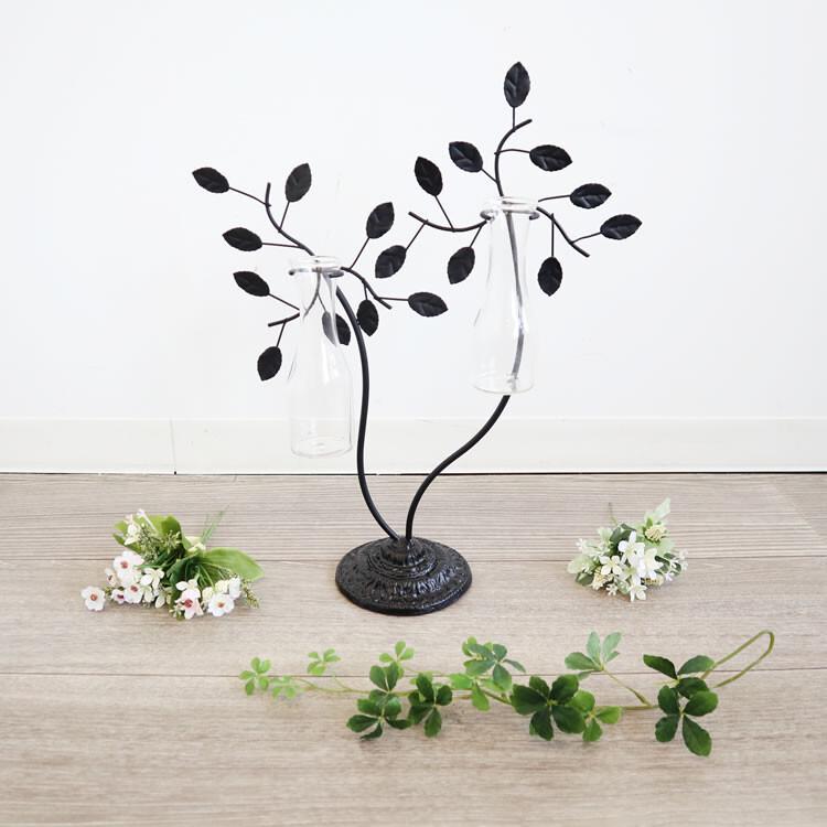 一輪挿し アイアンフラワーベース 花瓶 造花付き おしゃれ  かわいい 可愛い インテリア 生花 ドライフラワー 花器 オブジェ アンティーク |  | 06