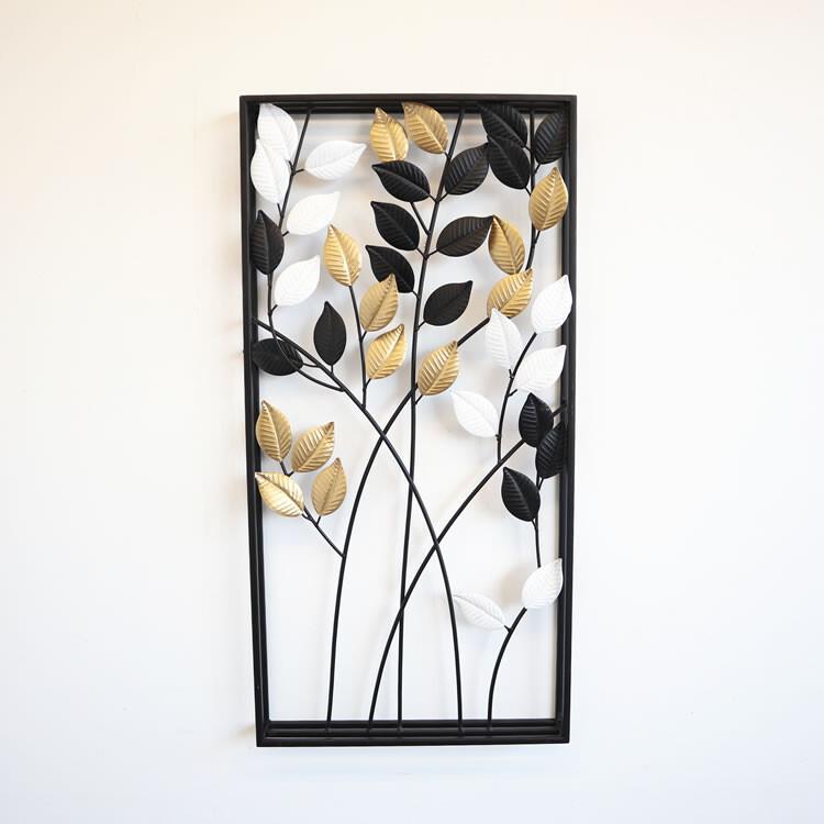 ウォールアートパネル 壁掛け 壁飾り 3カラーリーフ ウォールデコレーション アイアン インテリア おしゃれ モダン オブジェ アンティーク エレガント | 