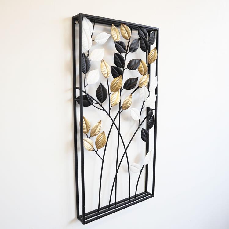 ウォールアートパネル 壁掛け 壁飾り 3カラーリーフ ウォールデコレーション アイアン インテリア おしゃれ モダン オブジェ アンティーク エレガント |  | 01
