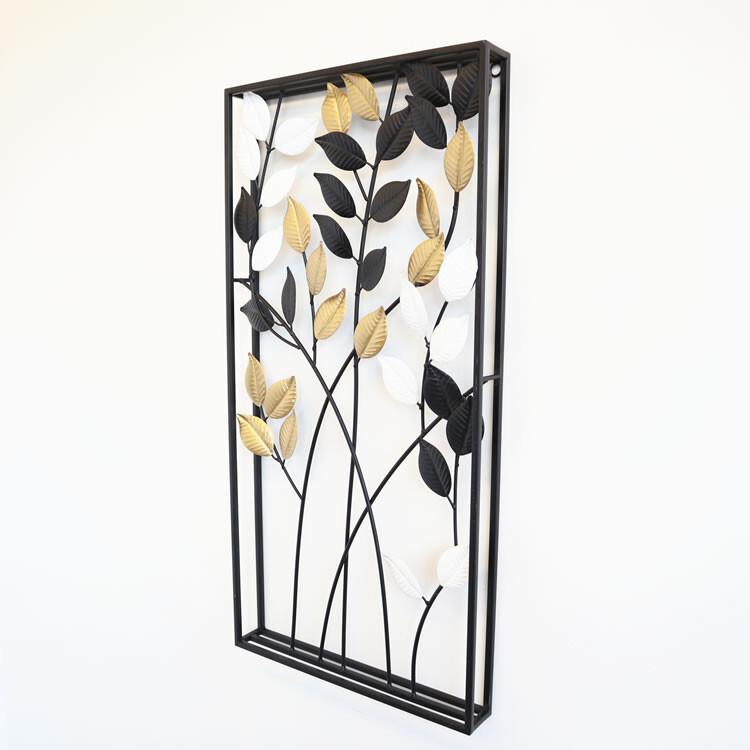 ウォールアートパネル 壁掛け 壁飾り 3カラーリーフ ウォールデコレーション アイアン インテリア おしゃれ モダン オブジェ アンティーク エレガント |  | 02