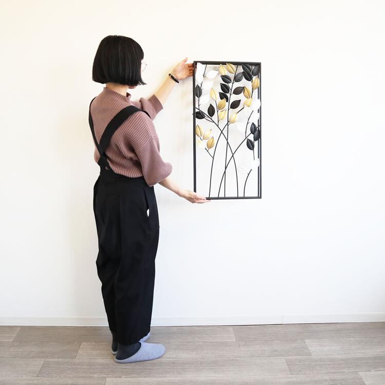 ウォールアートパネル 壁掛け 壁飾り 3カラーリーフ ウォールデコレーション アイアン インテリア おしゃれ モダン オブジェ アンティーク エレガント |  | 06