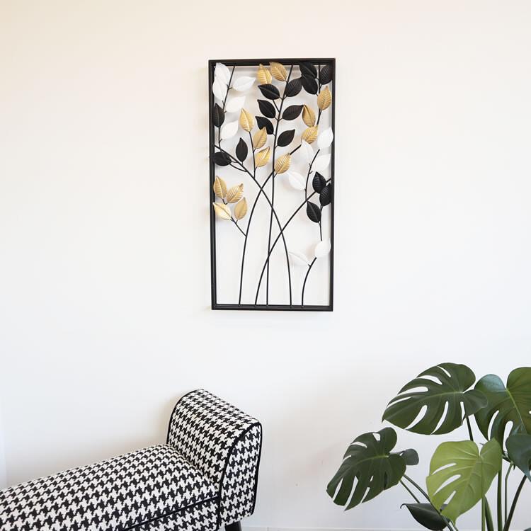 ウォールアートパネル 壁掛け 壁飾り 3カラーリーフ ウォールデコレーション アイアン インテリア おしゃれ モダン オブジェ アンティーク エレガント |  | 07