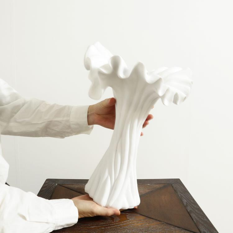 個性的で上品なデザイン フラワーベース 花瓶 ホワイト おしゃれ  かわいい 可愛い インテリア 生花 ドライフラワー 花器 オブジェ アンティーク |  | 07