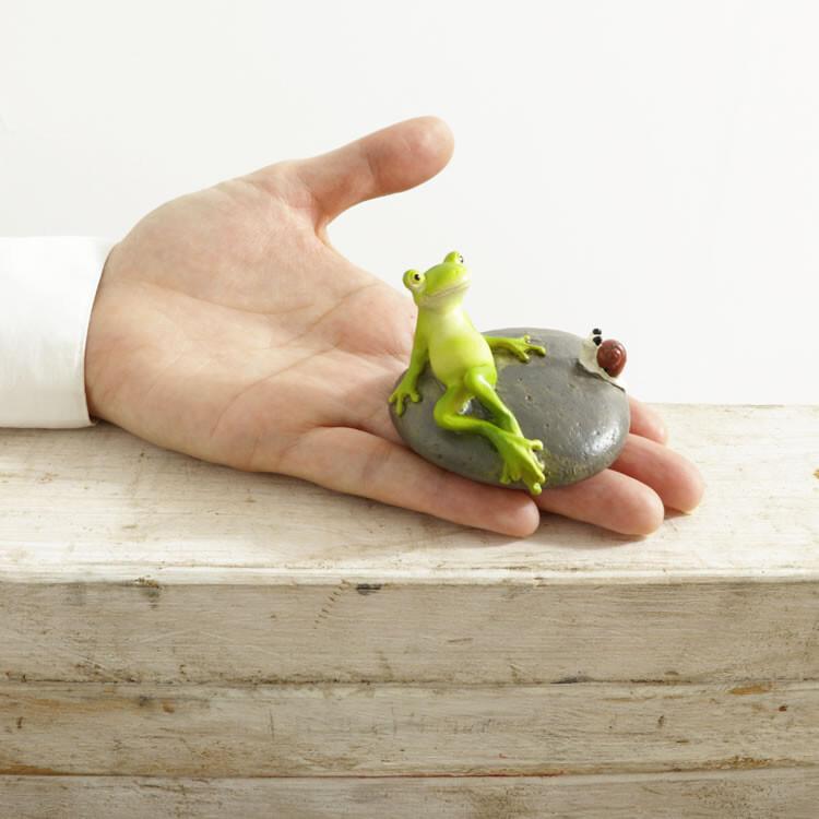 ディスプレイとしてかわいい♪ 置物  オブジェ くつろぎカエル オブジェ 置き物 アンティーク エレガント |  | 05