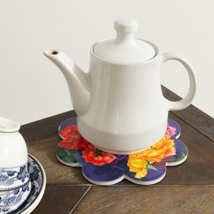 鍋敷き パープル おしゃれ カフェ 陶器 鍋しき かわいい なべしき 鉢置き台花瓶置き フラワースタンド プランタースタンド オブジェ 置き物 |  | 08