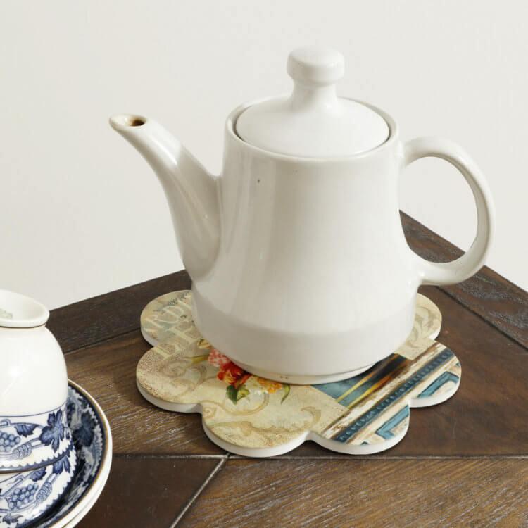 鍋敷き ライトブラウン おしゃれ カフェ 陶器 鍋しき かわいい なべしき 鉢置き台花瓶置き フラワースタンド プランタースタンド オブジェ 置き物 |  | 08