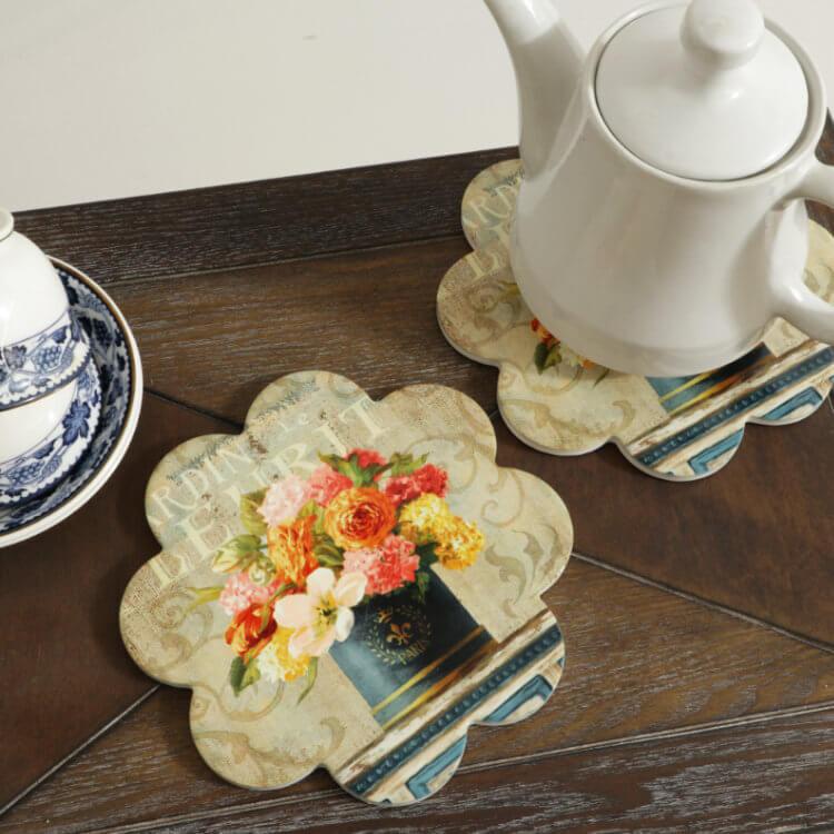 鍋敷き ライトブラウン おしゃれ カフェ 陶器 鍋しき かわいい なべしき 鉢置き台花瓶置き フラワースタンド プランタースタンド オブジェ 置き物 |  | 09