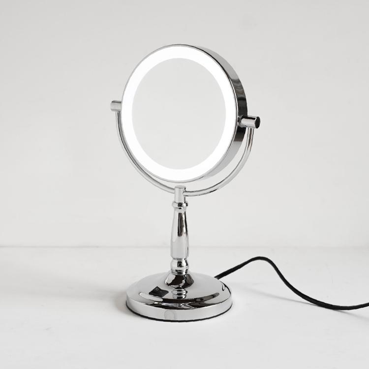 6点セット LEDライト付きミラー 両面化粧鏡 拡大鏡3倍 コンセント式 スタンドミラー 卓上 ルームミラー 鏡面 化粧鏡 メイクアップ 卓上鏡 | 