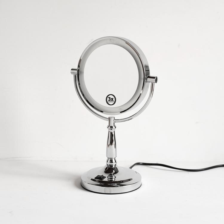 6点セット LEDライト付きミラー 両面化粧鏡 拡大鏡3倍 コンセント式 スタンドミラー 卓上 ルームミラー 鏡面 化粧鏡 メイクアップ 卓上鏡 |  | 03
