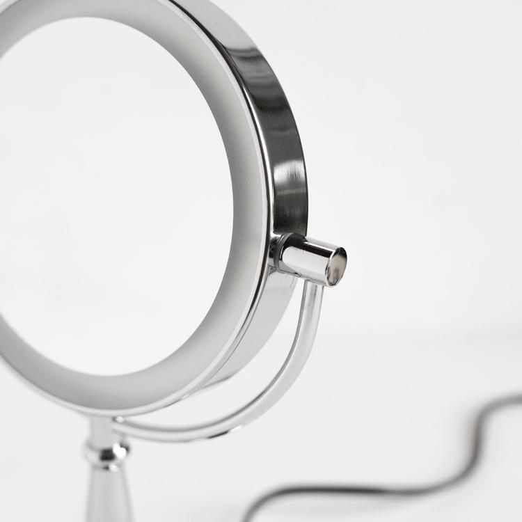 6点セット LEDライト付きミラー 両面化粧鏡 拡大鏡3倍 コンセント式 スタンドミラー 卓上 ルームミラー 鏡面 化粧鏡 メイクアップ 卓上鏡 |  | 06