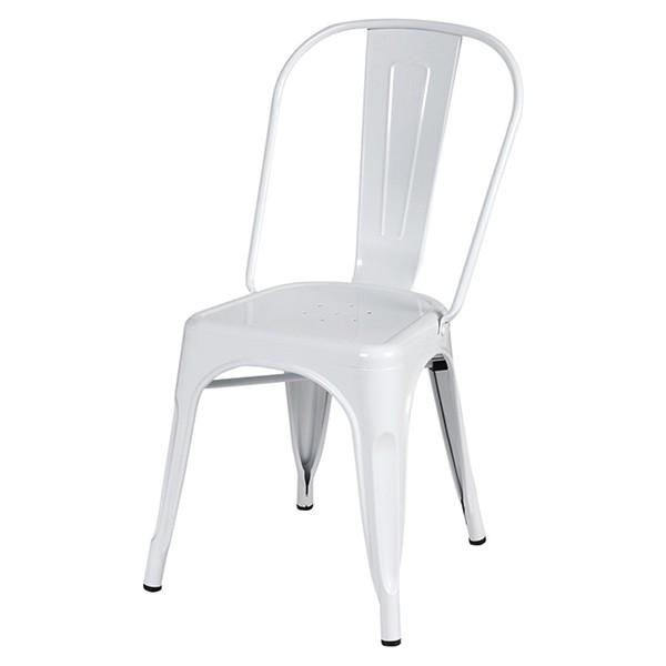 椅子 カフェチェア 単品 ホワイト スチール ダイニングチェアー リビング キッチン カフェ イス いす ブルックリン