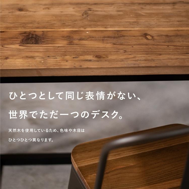 デスク 古材 100cm PCデスク パソコンデスク 1人掛け 長方形 テーブル 平机 フリーテーブル アイアン おしゃれ インダストリアル |  | 03
