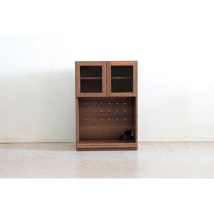 エフィーノ(エッフェル) 60ガラスオープン扉 キッチン収納 レンジボード レンジ台 リビング収納 無垢 木製 間仕切り | 