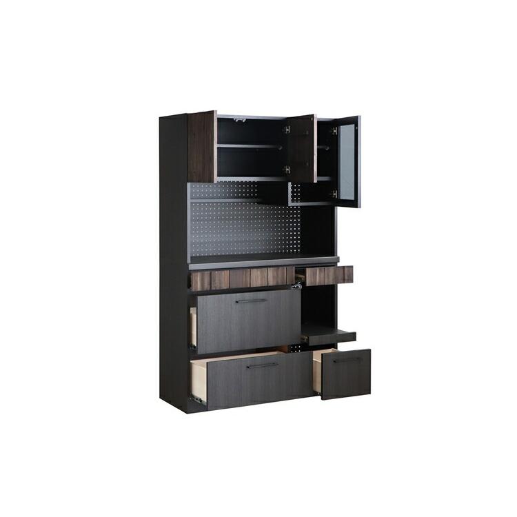 RESE(レセ) 105KB A (ガラス上台・引出下台) キッチンボード 食器棚 無垢 木製 コンセント キッチン収納 レンジボード レンジ台 収納 |  | 04