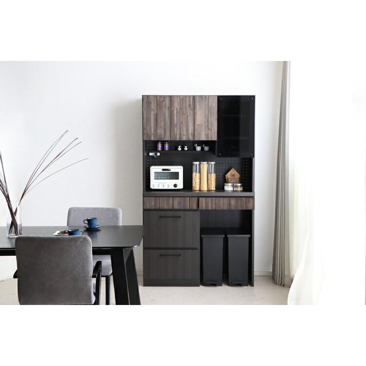 RESE(レセ) 105KB B (ガラス上台・ダスト下台) キッチンボード 食器棚 無垢 木製 コンセント キッチン収納 レンジボード レンジ台 収納 |  | 05