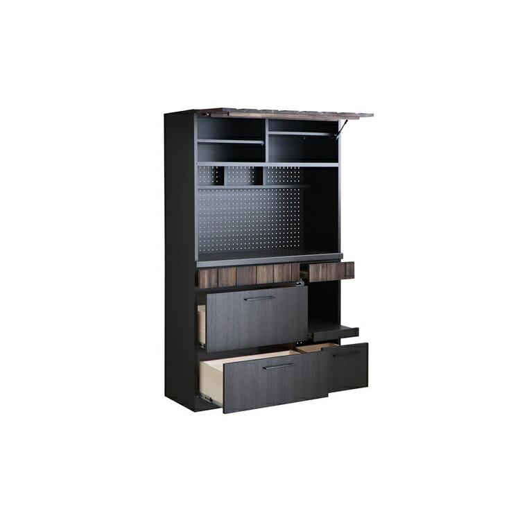 RESE(レセ) 105KB C (板扉上台・引出下台) キッチンボード 食器棚 無垢 木製 コンセント キッチン収納 レンジボード レンジ台 収納 |  | 01