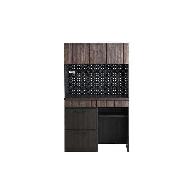 RESE(レセ) 105KB D (板扉上台・ダスト下台) キッチンボード 食器棚 無垢 木製 コンセント キッチン収納 レンジボード レンジ台 収納 | 