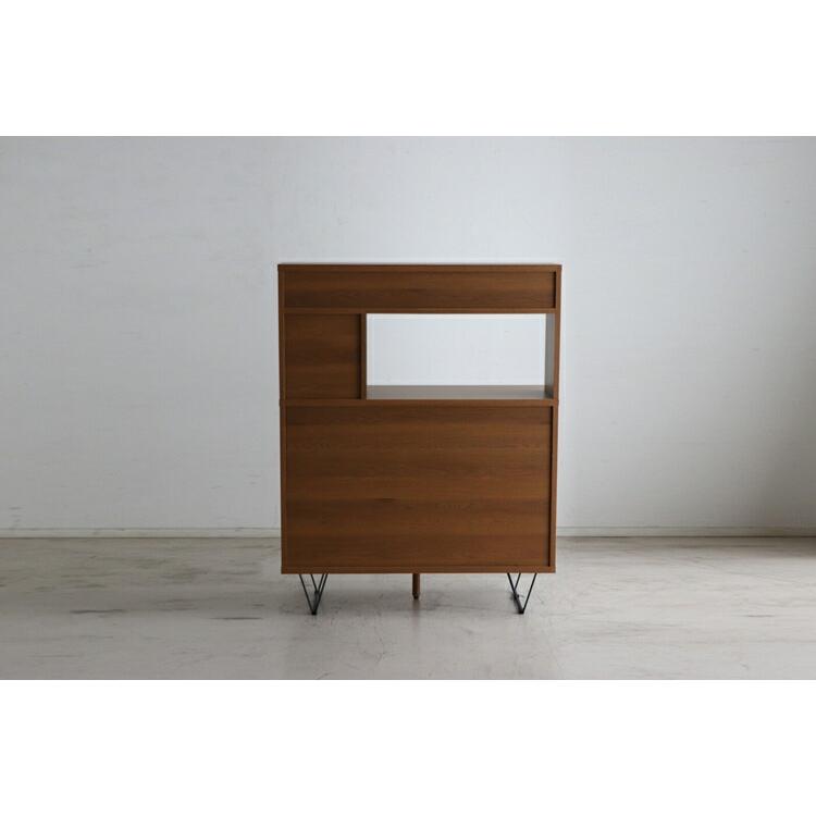 リガラ 105マルチキャビ LBR 木製 おしゃれ 食器棚  コンパクト キッチンボード キッチン 収納 レンジ台 レンジボード 日本製 オーク無垢 |  | 03