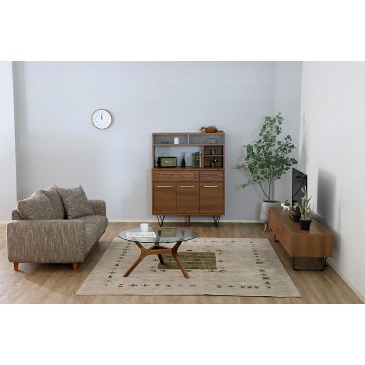 リガラ 105マルチキャビ LBR 木製 おしゃれ 食器棚  コンパクト キッチンボード キッチン 収納 レンジ台 レンジボード 日本製 オーク無垢 |  | 08