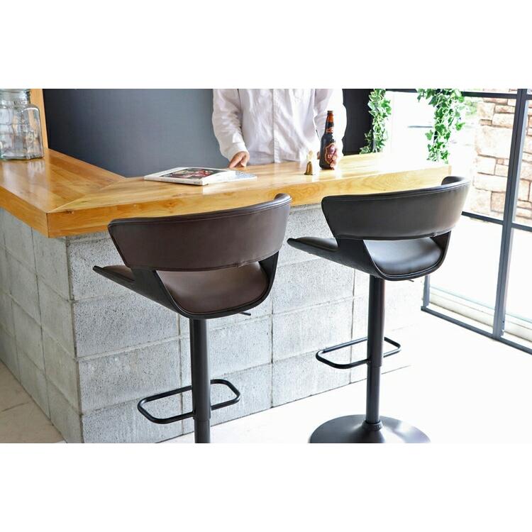 ルシア バーチェア BK カウンターチェアー ハイチェア 椅子 スツール レザー 昇降式 店舗 シンプル ヴィンテージ カフェ風 西海岸 ミッドセンチュリー |  | 06