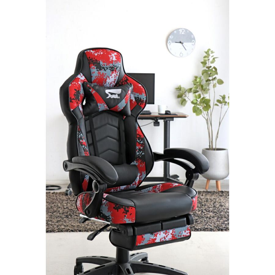 SeAGA-03 サバイバー オフィスチェア RE リクライニング フットレスト機能付き 高昇降機能 ゲーミングチェア パソコンチェア ワークチェアー キャスター |  | 05