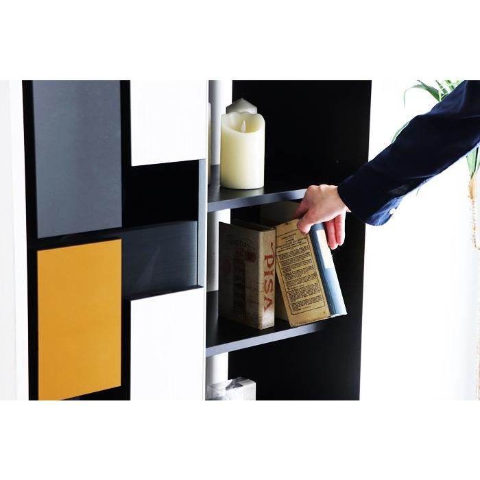 キャビネット コンソール 日本製 サイドラック サイドボード モンドール おしゃれ 北欧 モダン ヨーロピアン 幾何学的 モンドリアン柄 マルチカラー 一人暮らし | ブランド登録なし | 11