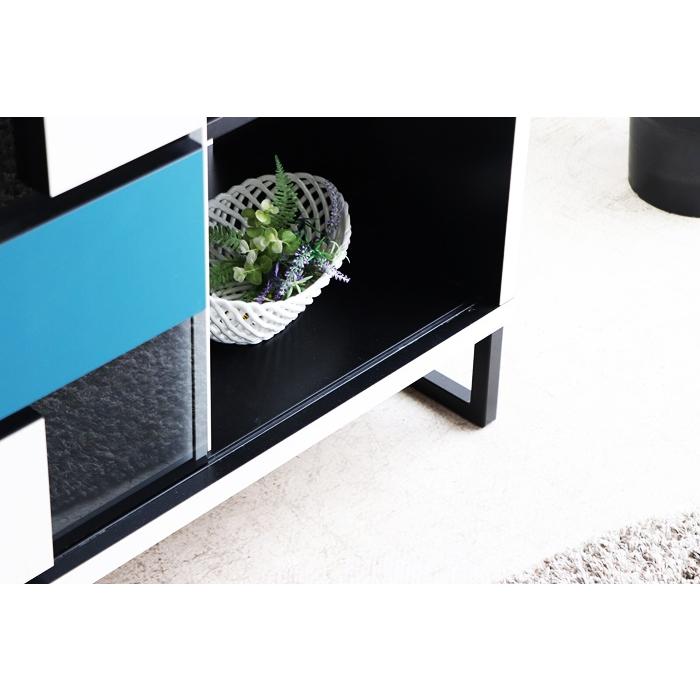 キャビネット コンソール 日本製 サイドラック サイドボード モンドール おしゃれ 北欧 モダン ヨーロピアン 幾何学的 モンドリアン柄 マルチカラー 一人暮らし | ブランド登録なし | 12