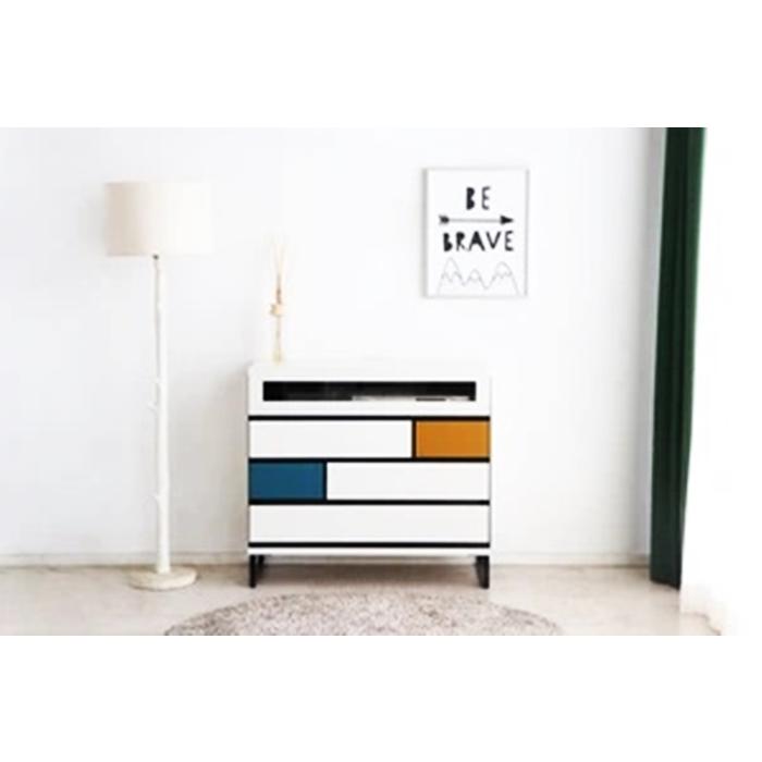 チェスト コンソール 日本製 サイドラック サイドボード モンドール おしゃれ デザインラック 北欧 モダン ヨーロピアン 幾何学的 マルチカラー 一人暮らし | ブランド登録なし