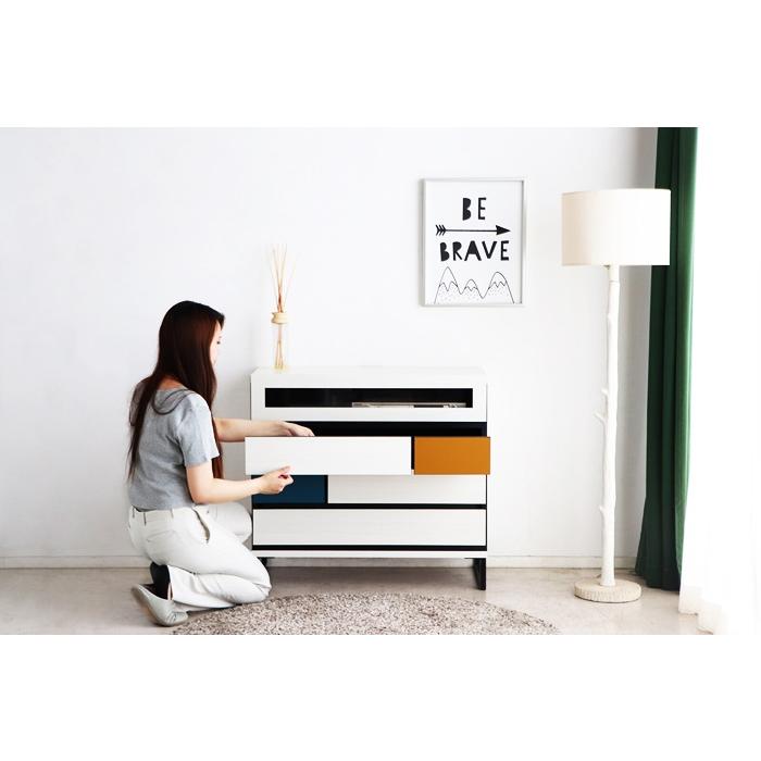 チェスト コンソール 日本製 サイドラック サイドボード モンドール おしゃれ デザインラック 北欧 モダン ヨーロピアン 幾何学的 マルチカラー 一人暮らし | ブランド登録なし | 08