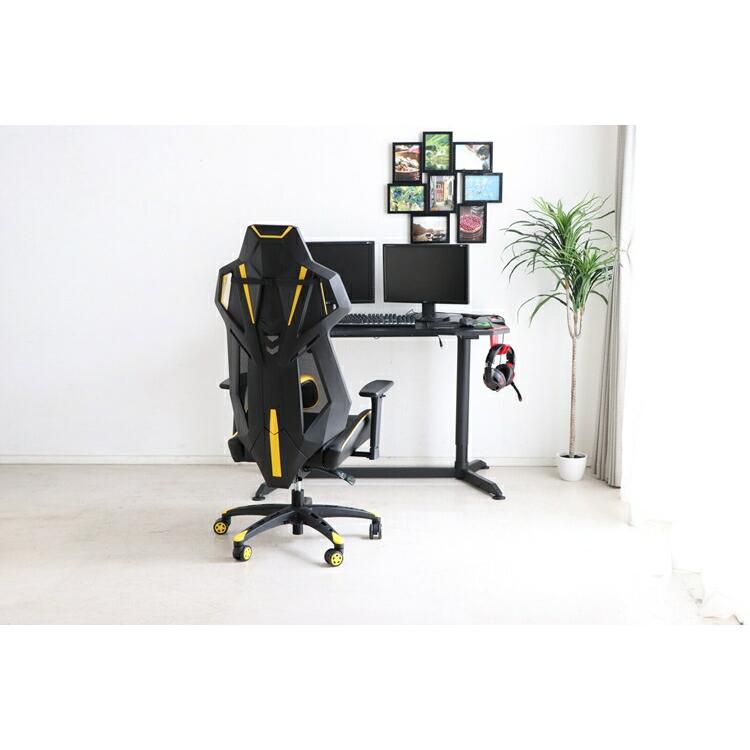 SeAGA-02 ゲーミングチェア イエロー 肘の高さと向きの調整 リクライニング 高昇降機能 オフイスチェア パソコンチェア ワークチェアー キャスター |  | 01