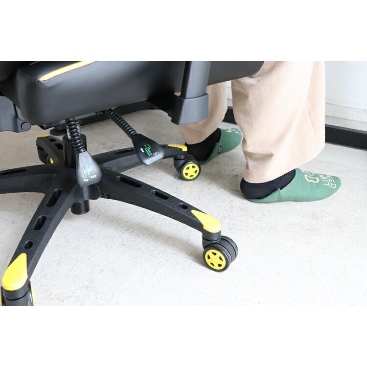 SeAGA-02 ゲーミングチェア イエロー 肘の高さと向きの調整 リクライニング 高昇降機能 オフイスチェア パソコンチェア ワークチェアー キャスター |  | 03