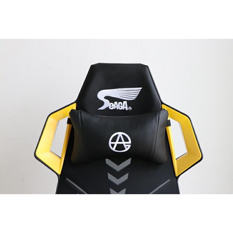 SeAGA-02 ゲーミングチェア イエロー 肘の高さと向きの調整 リクライニング 高昇降機能 オフイスチェア パソコンチェア ワークチェアー キャスター |  | 09