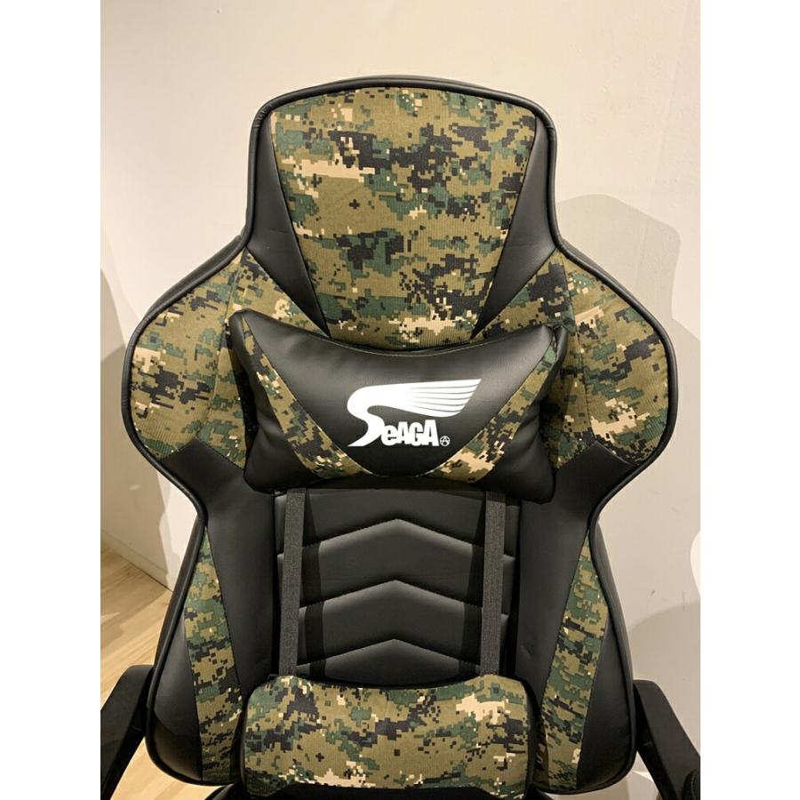 SeAGA-03 サバイバーオフィスチェア GR リクライニング フットレスト カモフラ柄 ゲーミングチェア パソコンチェア ワークチェアー キャスター |  | 02