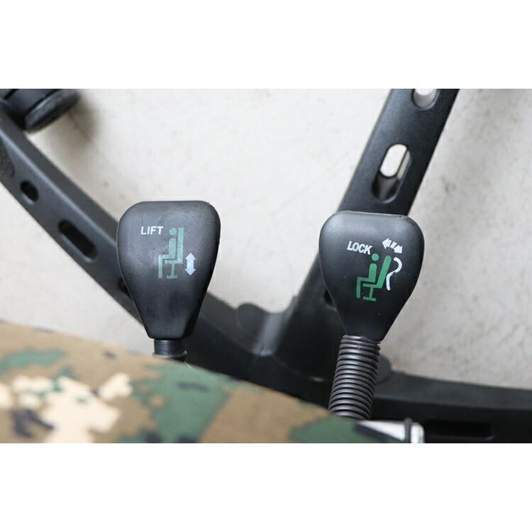 SeAGA-03 サバイバーオフィスチェア GR リクライニング フットレスト カモフラ柄 ゲーミングチェア パソコンチェア ワークチェアー キャスター｜09