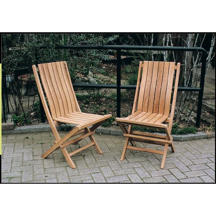 折り畳みデラックスチェア 木製 天然木 折りたたみ ガーデンファニチャー ガーデンチェアー おしゃれ 完成品 無塗装 | 