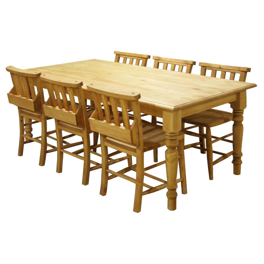 パイン材 ダイニングテーブル 単品 幅180cm 6人掛け 6人用 無垢材 木製 北欧 ナチュラル カントリー 引き出し 収納 |  | 01