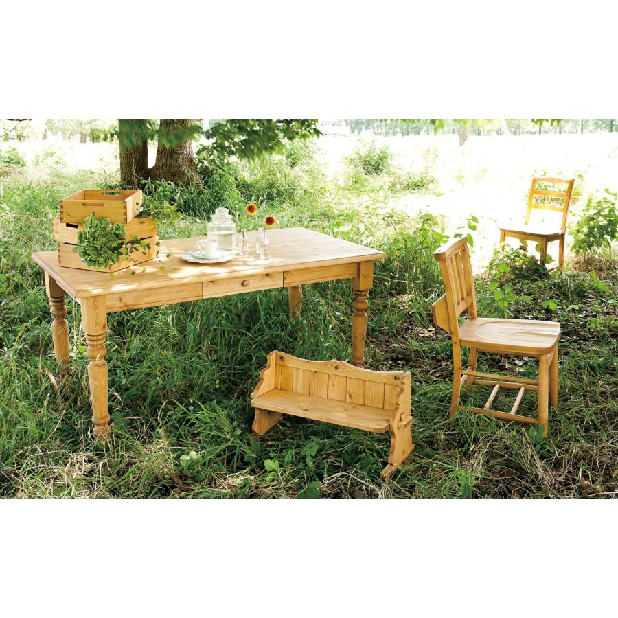 パイン材 ダイニングテーブル 単品 幅180cm 6人掛け 6人用 無垢材 木製 北欧 ナチュラル カントリー 引き出し 収納 |  | 02